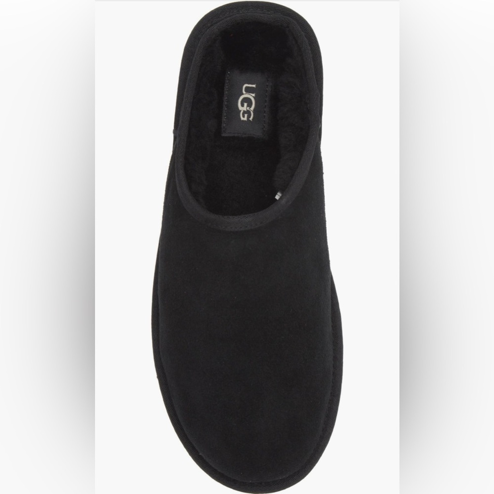UGG Scuff Slippers Black Suede Sheepskin Men’s 8 - Picture 3 of 11